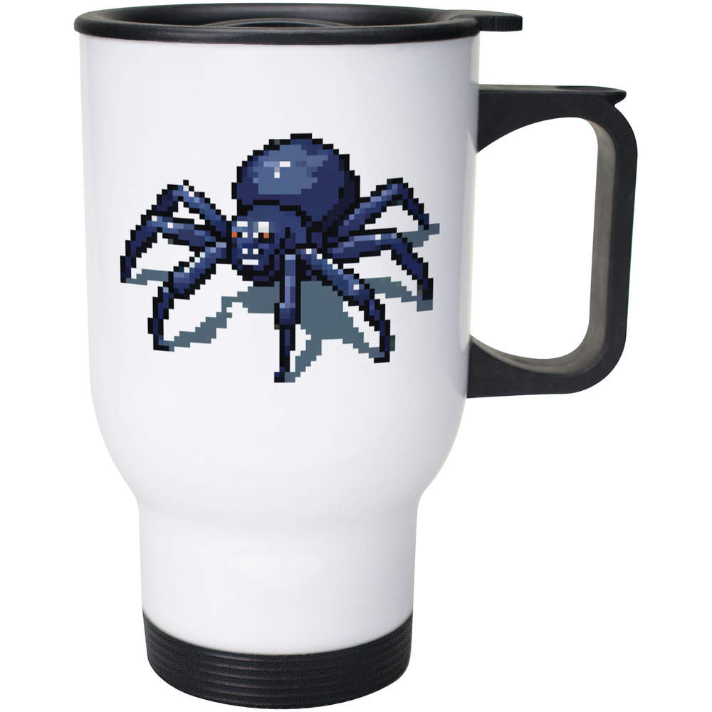 400ml 'Crawling Spider Pixel Art' Reusable Coffee / Travel Mug (MG00070475)