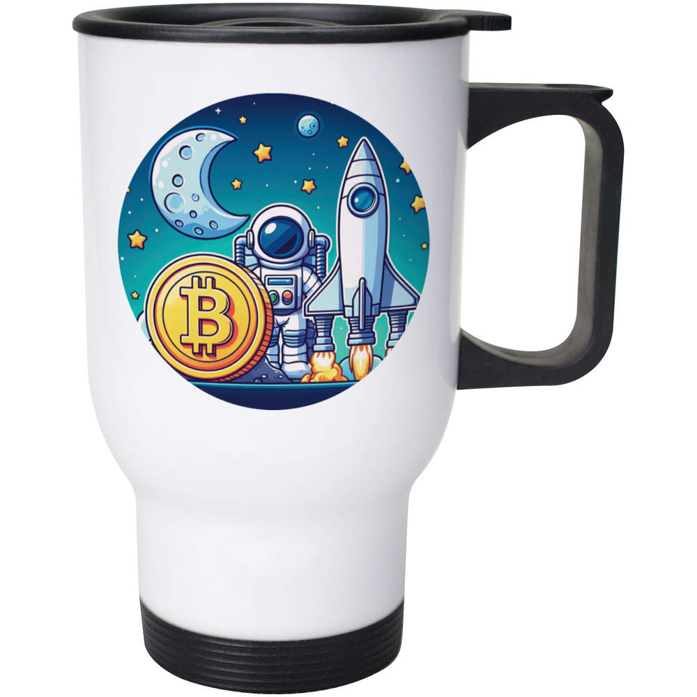 400ml 'Bitcoin to the Moon' Reusable Coffee / Travel Mug (MG00070498)