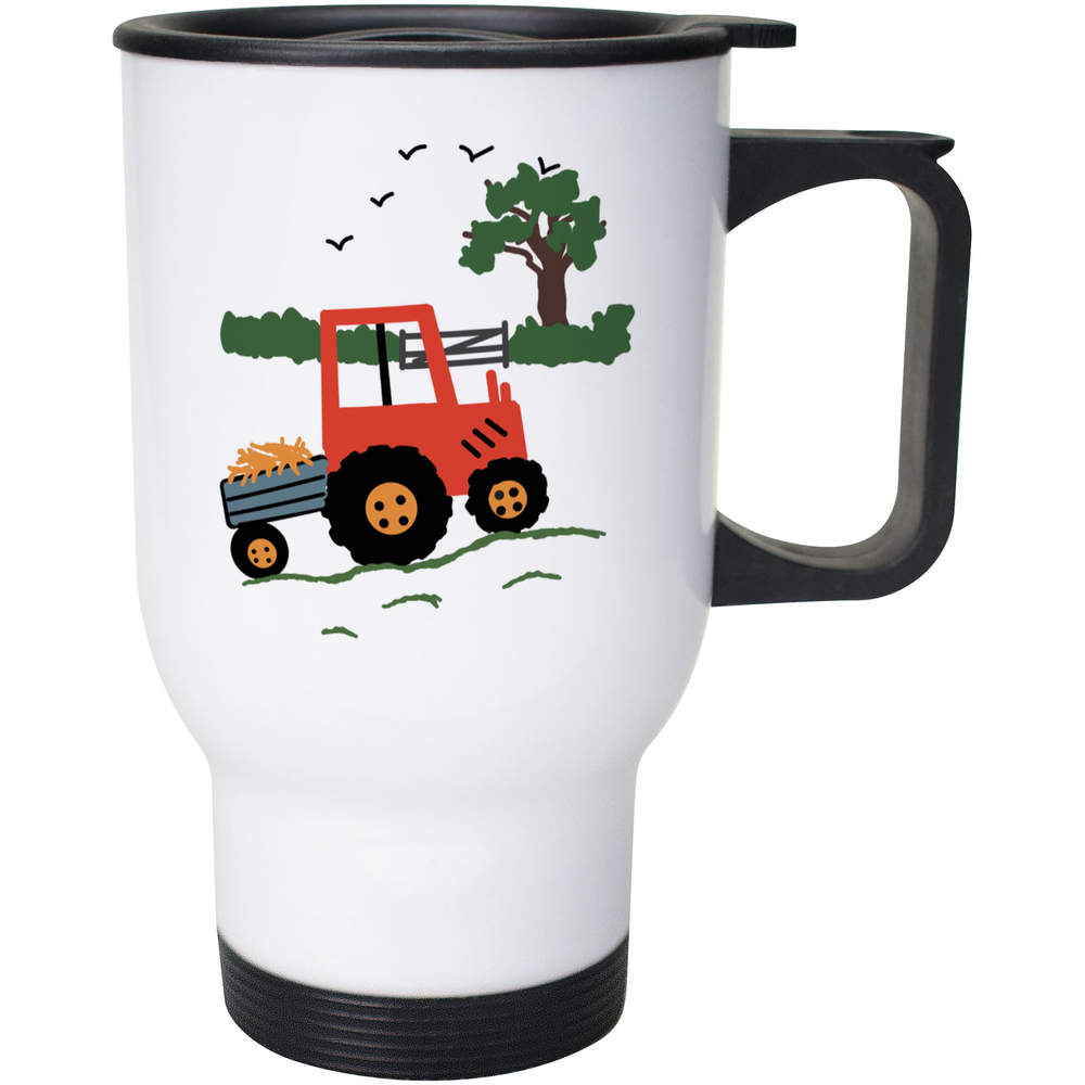 400ml 'Tractor With a Trailer of Corn' Reusable Coffee / Travel Mug (MG00070639)