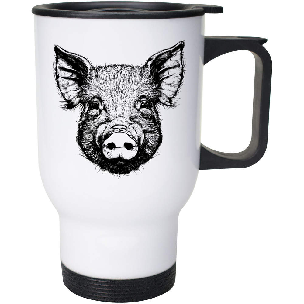 400ml 'Pig Head' Reusable Coffee / Travel Mug (MG00075869)