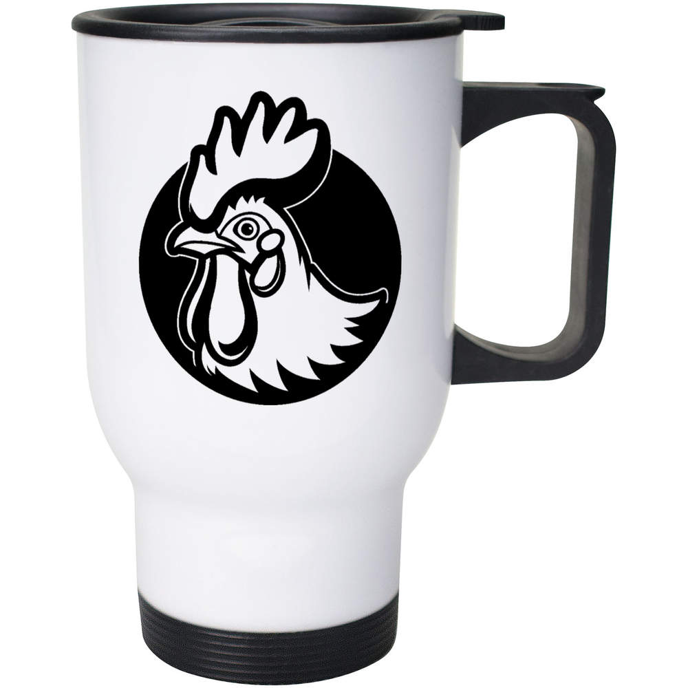 400ml 'Chicken Head in Circle Frame ' Reusable Coffee / Travel Mug (MG00075975)