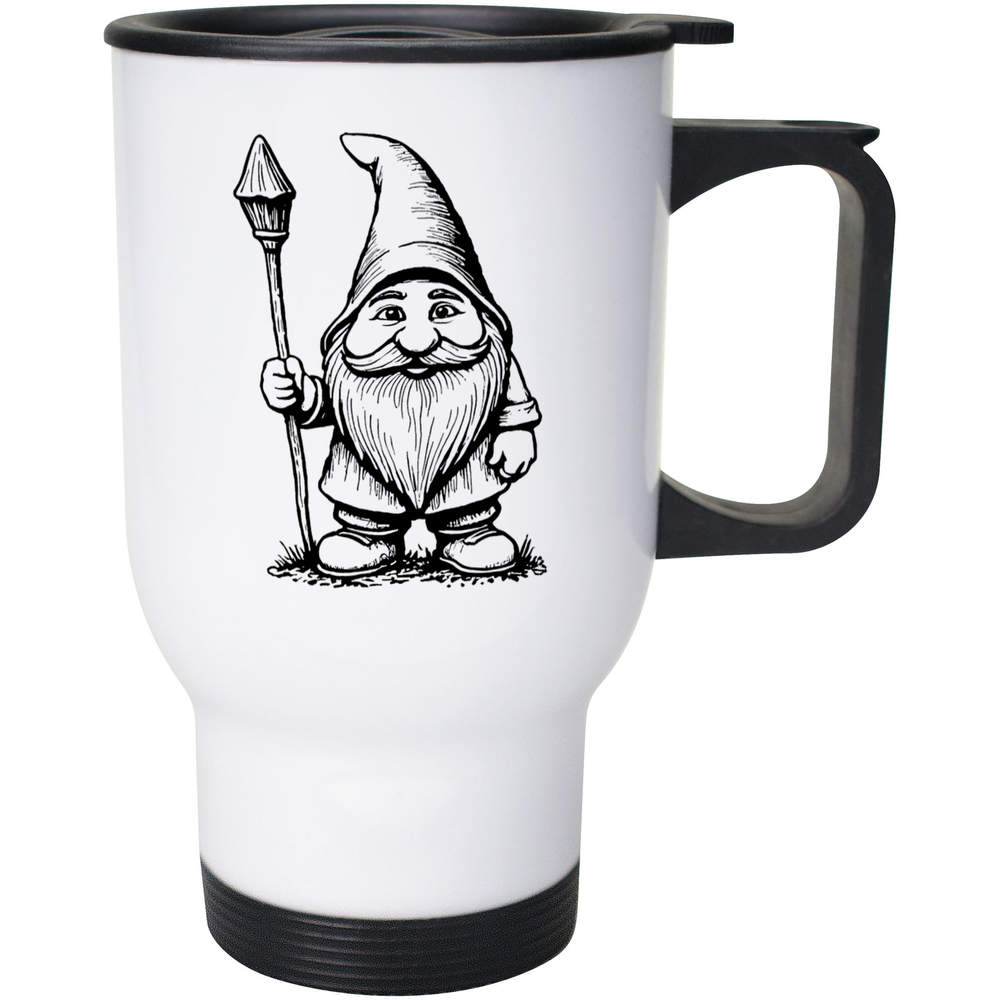 400ml 'Garden Gnome With Staff' Reusable Coffee / Travel Mug (MG00077762)