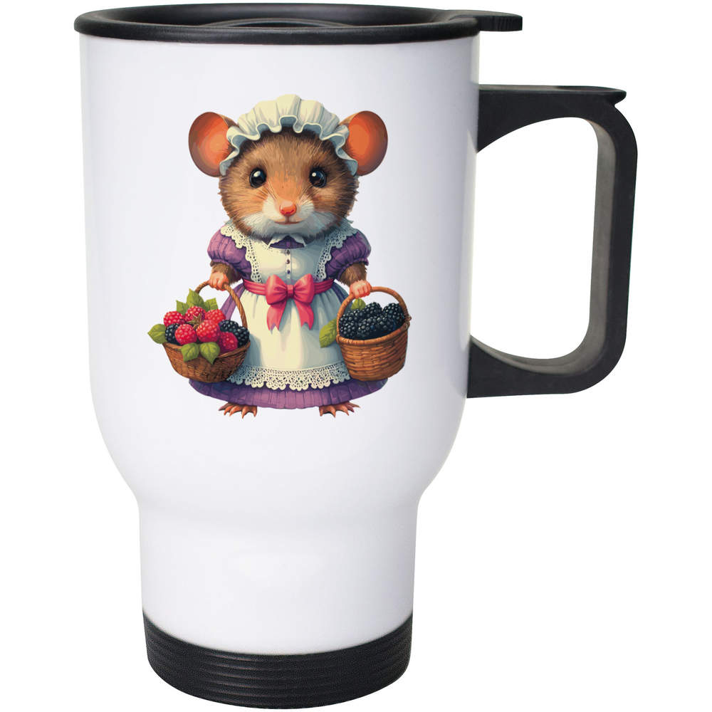 400ml 'Harvest Mouse With Fruit Baskets' Reusable Coffee / Travel Mug (MG00080330)