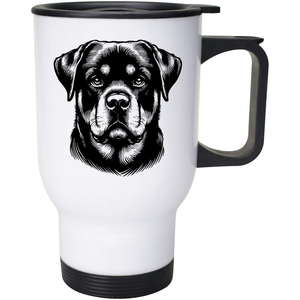 400ml 'Rottweiler Dog Portrait' Reusable Coffee / Travel Mug (MG00080670)