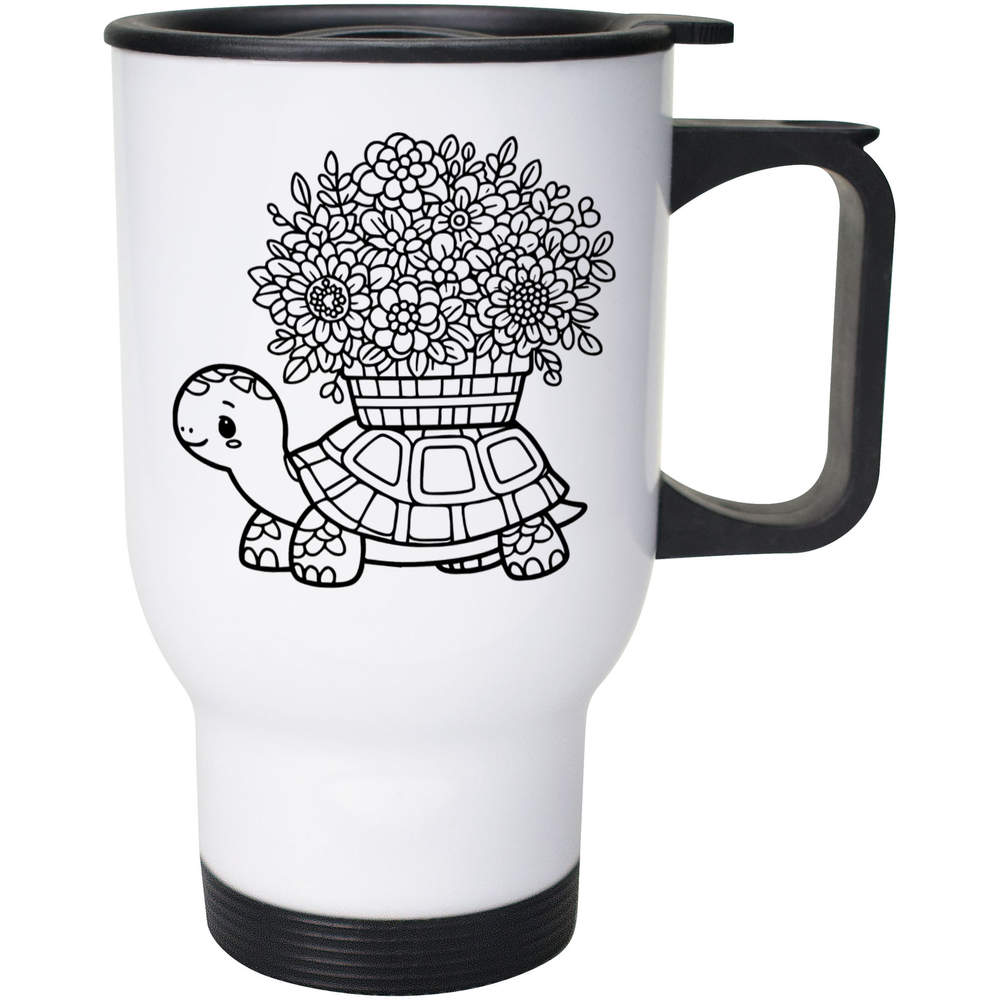400ml 'Tortoise Flower Planter' Reusable Coffee / Travel Mug (MG00080750)