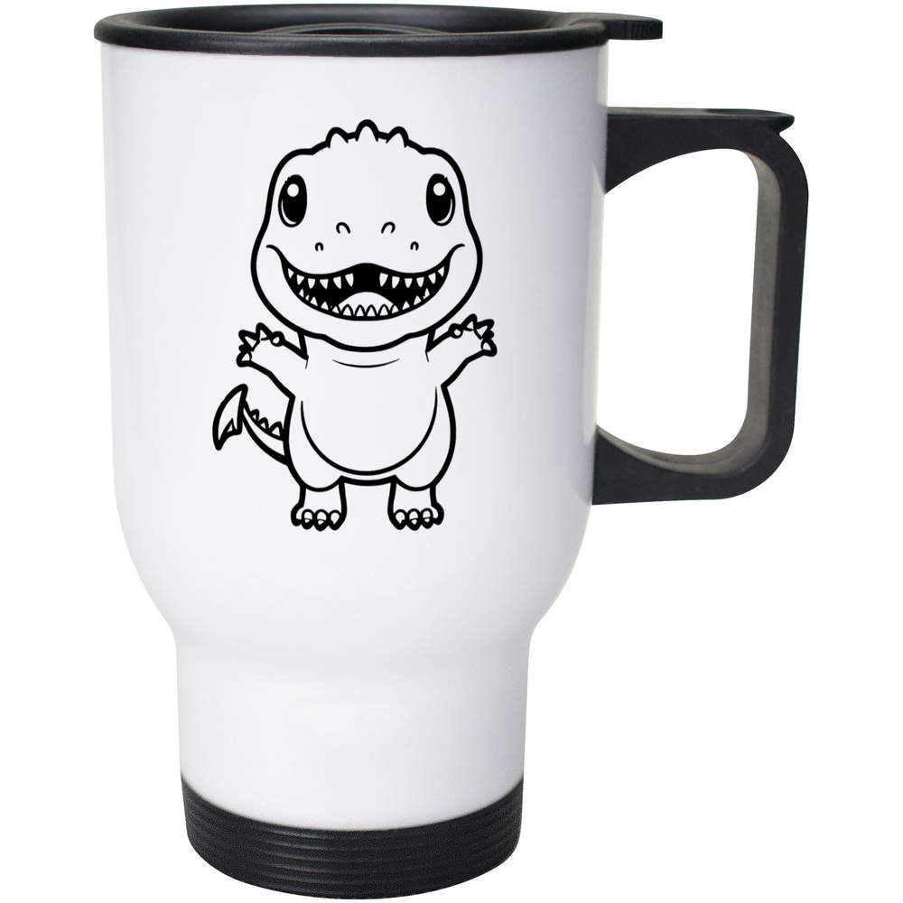 400ml 'Cute T-Rex' Reusable Coffee / Travel Mug (MG00080932)