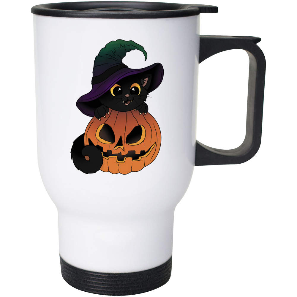 400ml 'Spooky Halloween Cat' Reusable Coffee / Travel Mug (MG00081988)