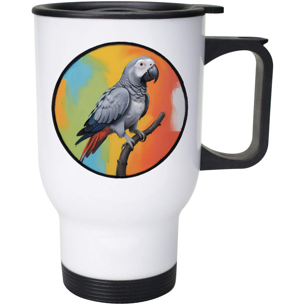 400ml 'African Grey Parrot' Reusable Coffee / Travel Mug (MG00082078)