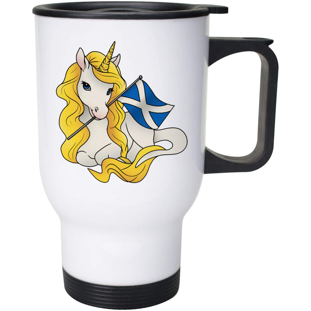 400ml 'Scottish Unicorn With Flag' Reusable Coffee / Travel Mug (MG00082589)