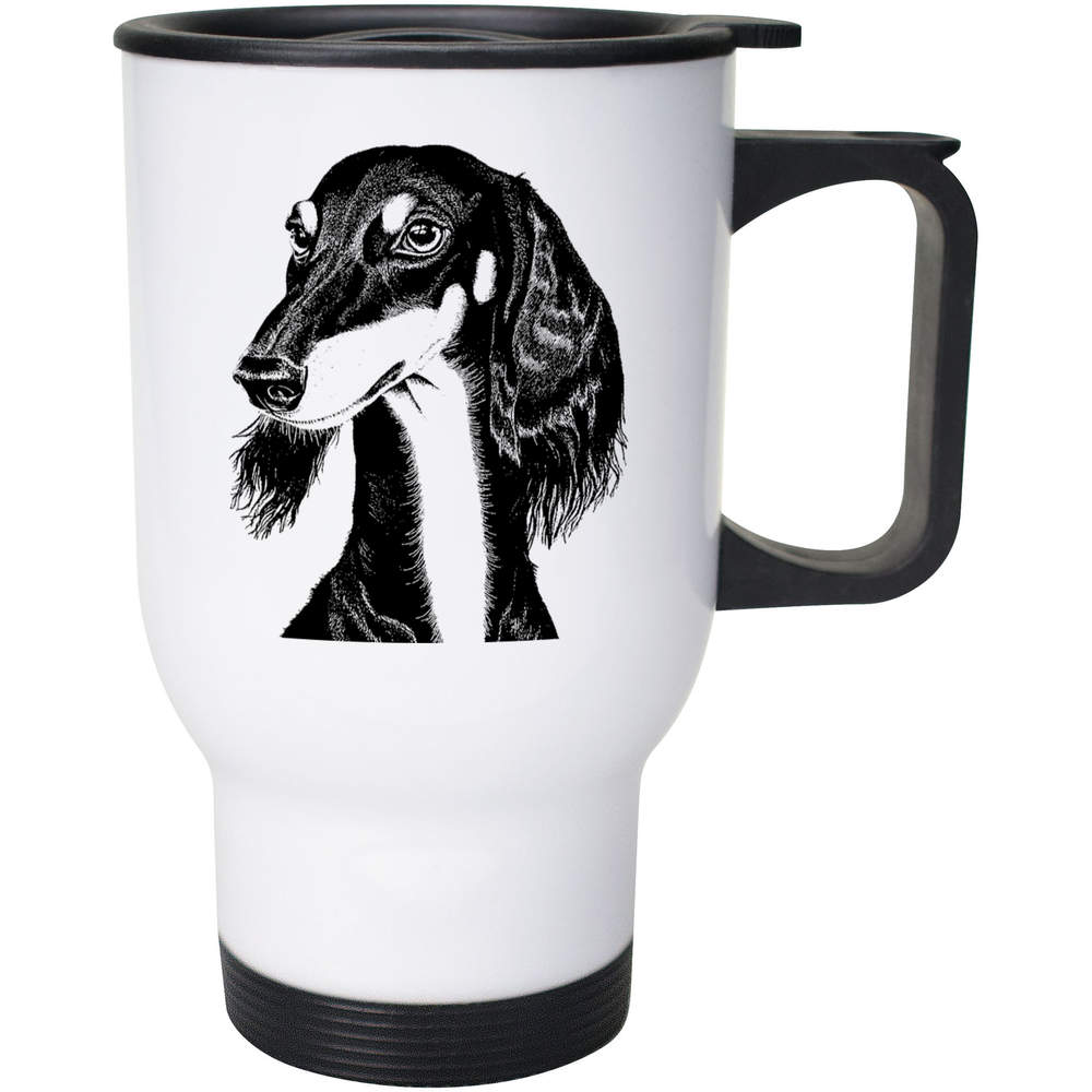 400ml 'Saluki Dog Portrait' Reusable Coffee / Travel Mug (MG00085090)