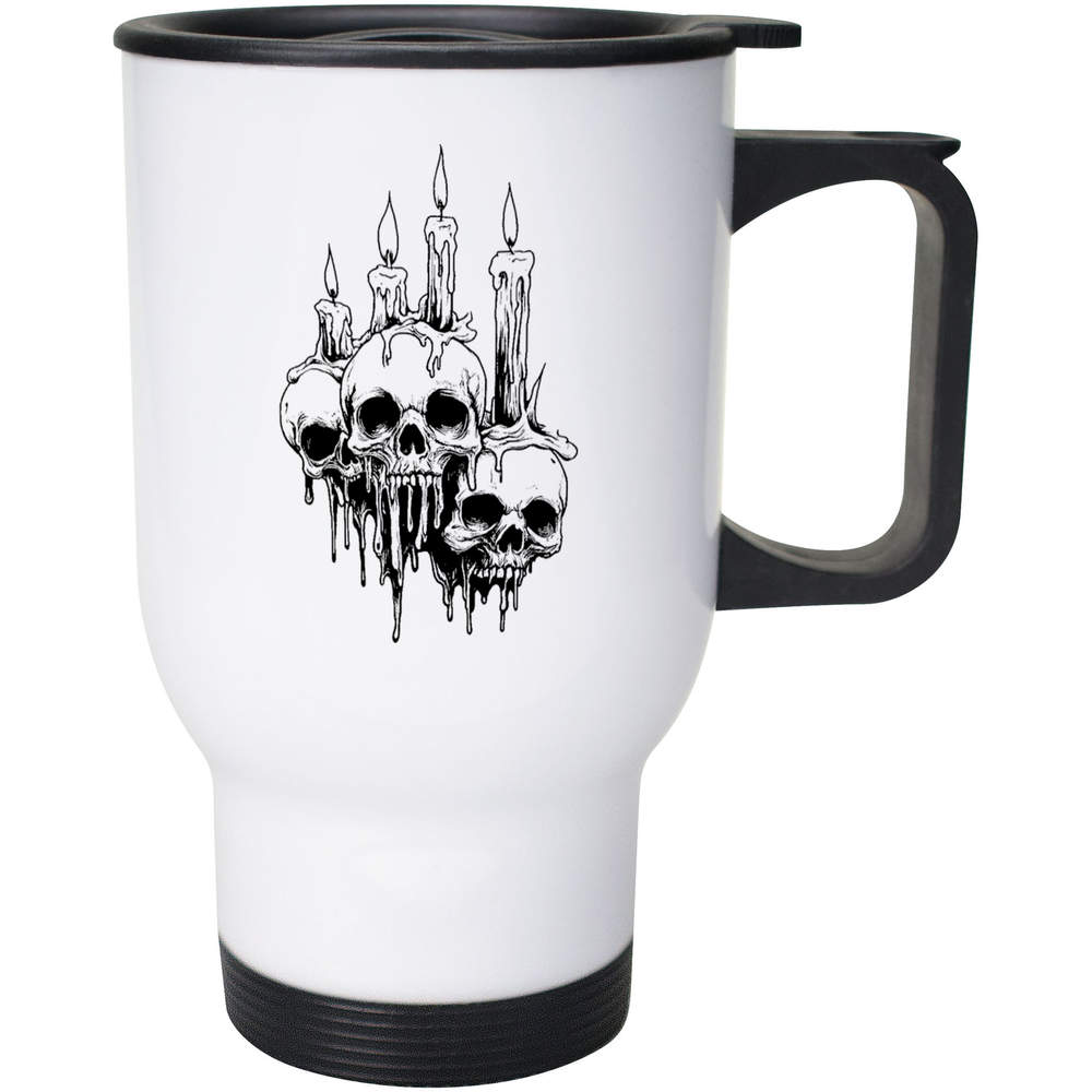 400ml 'Melted Candles with Skulls' Reusable Coffee / Travel Mug (MG00085357)