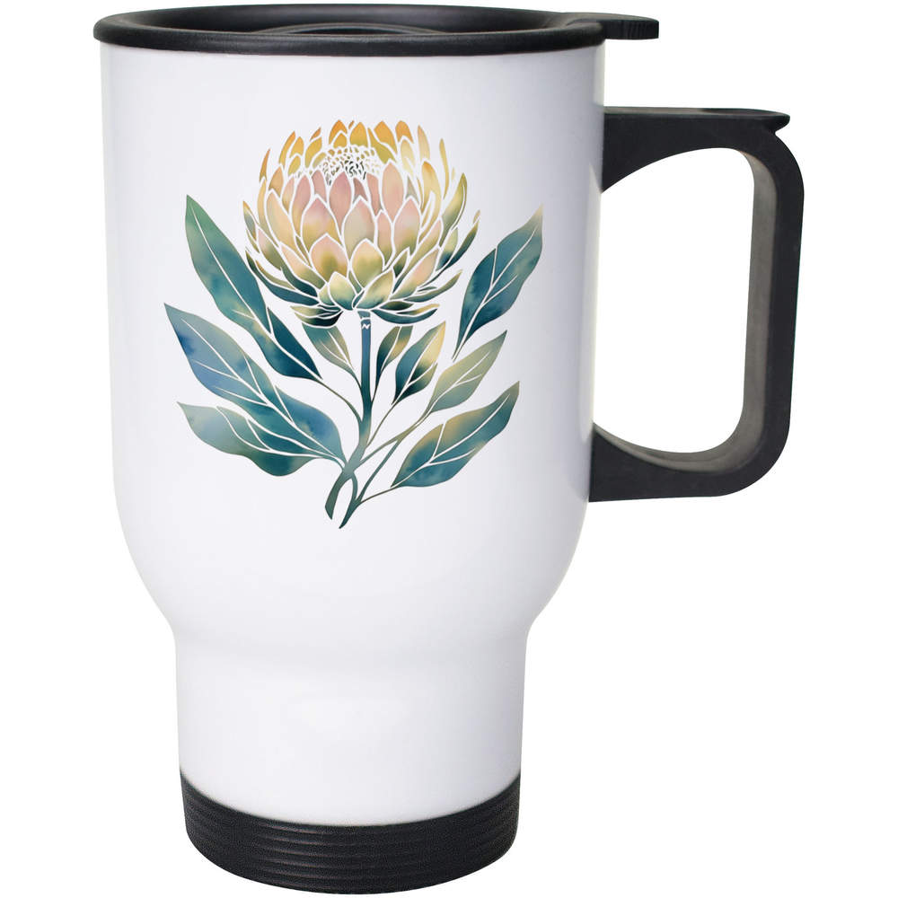 400ml 'Protea Flower with Leaves' Reusable Coffee / Travel Mug (MG00085473)
