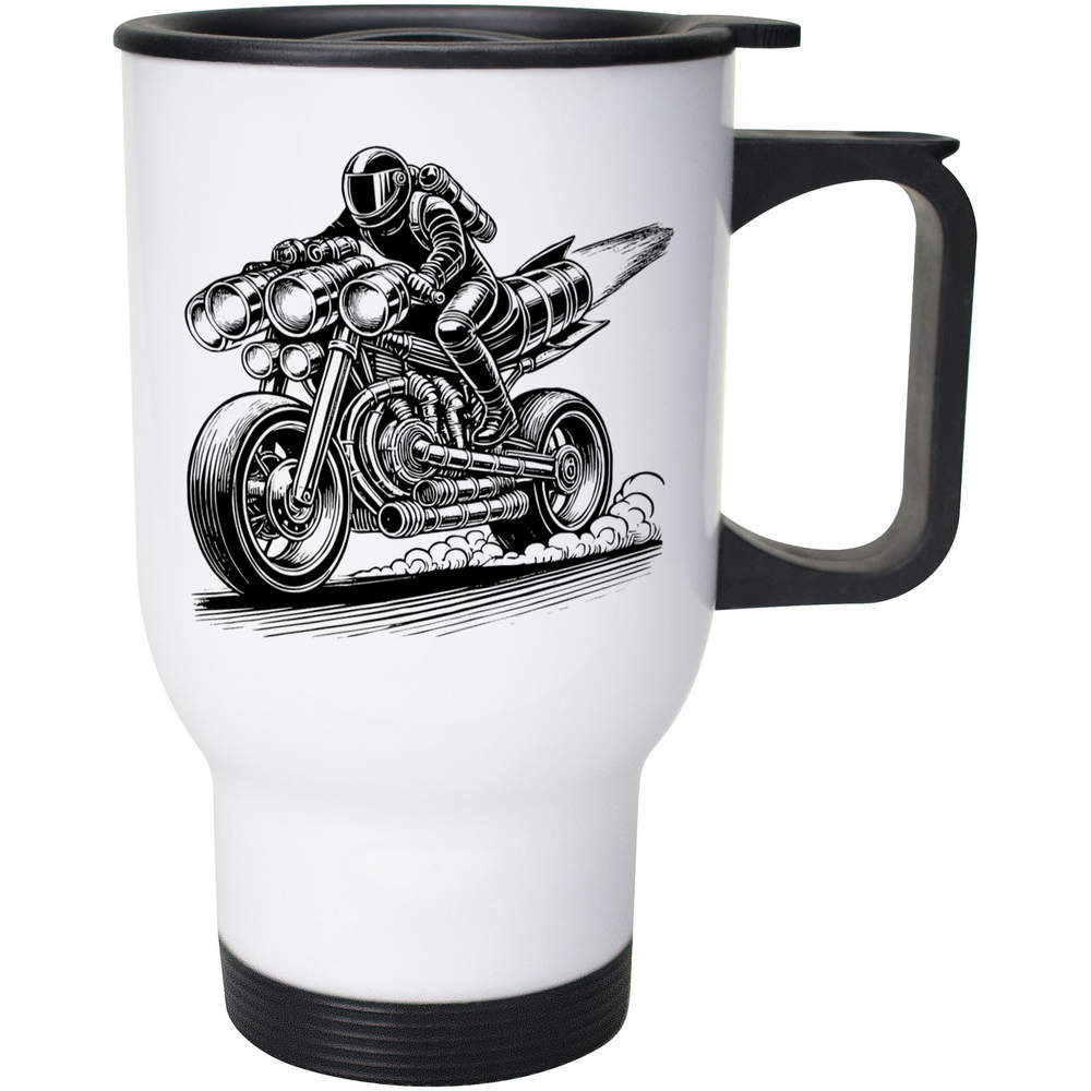 400ml 'Rocket Powered Motorcycle' Reusable Coffee / Travel Mug (MG00086108)