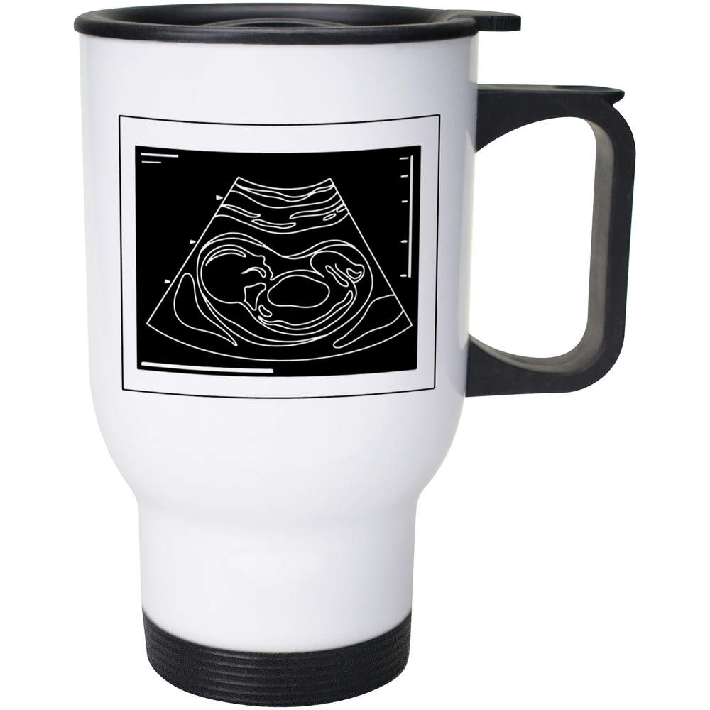 400ml 'Ultrasound Baby Photo' Reusable Coffee / Travel Mug (MG00086863)