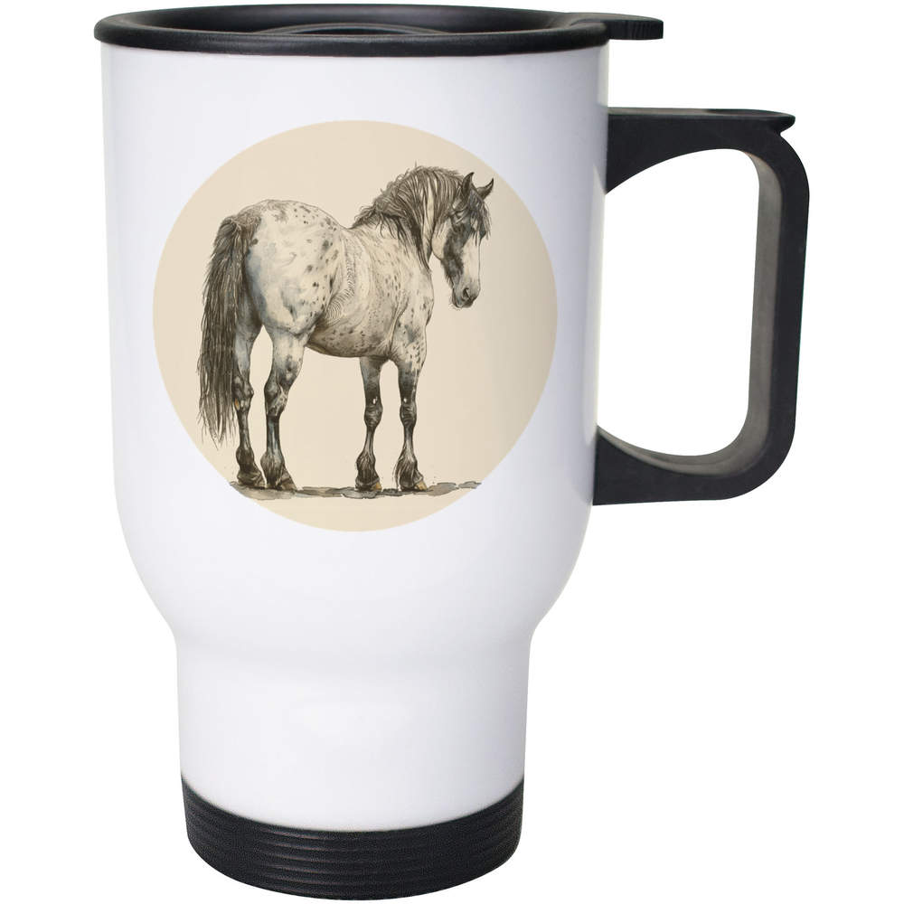 400ml 'Dapple Cob Horse Standing' Reusable Coffee / Travel Mug (MG00087183)