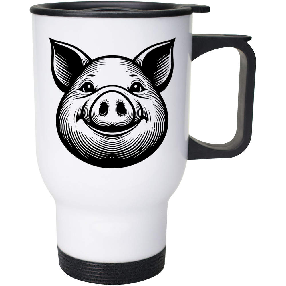 400ml 'Happy Pig Face' Reusable Coffee / Travel Mug (MG00088011)