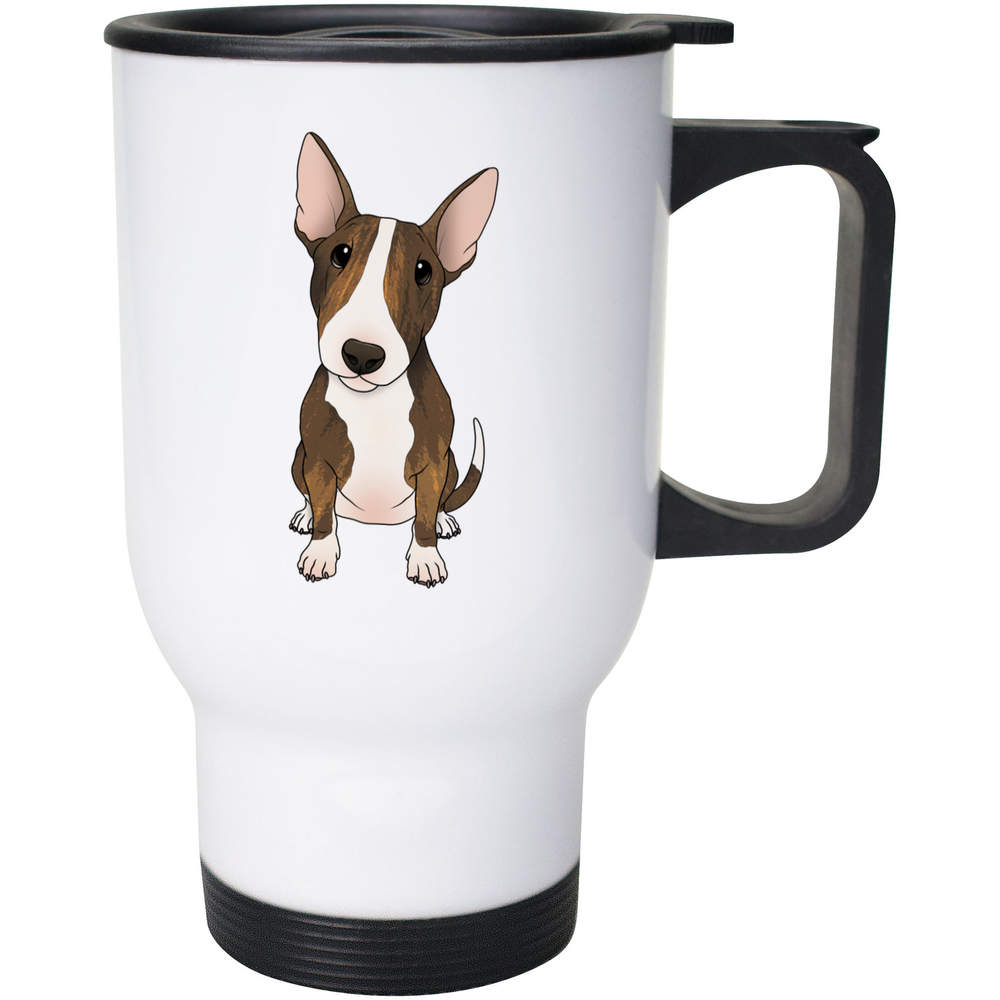 400ml 'Sitting Bull Terrier' Reusable Coffee / Travel Mug (MG00088031)