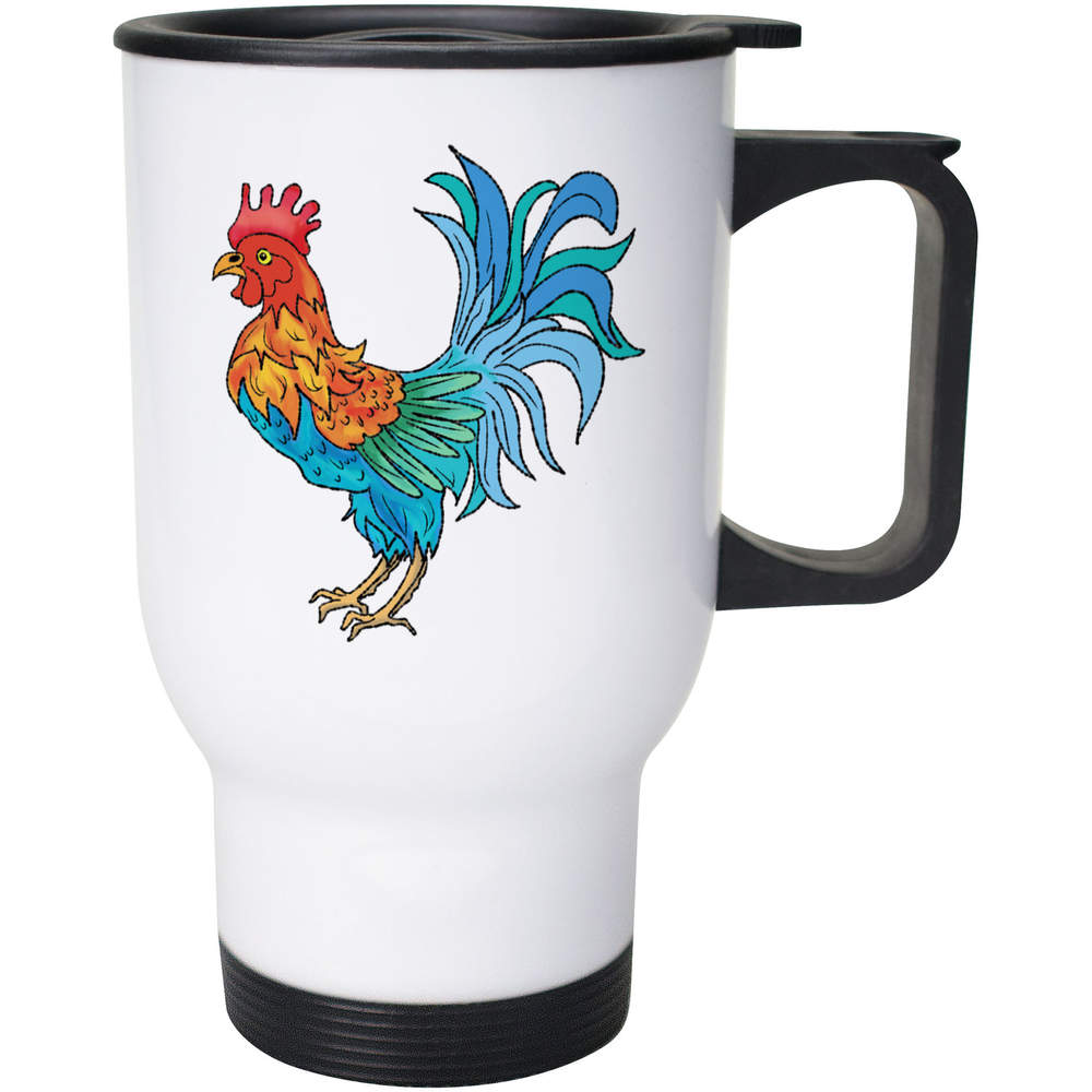 400ml 'Colourful Rooster' Reusable Coffee / Travel Mug (MG00088599)