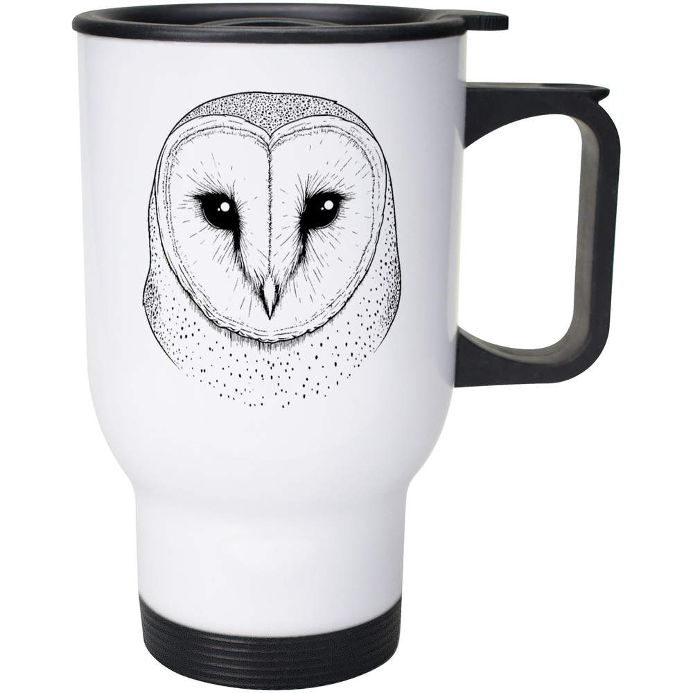 400ml 'Barn Owl Portrait' Reusable Coffee / Travel Mug (MG00089165)