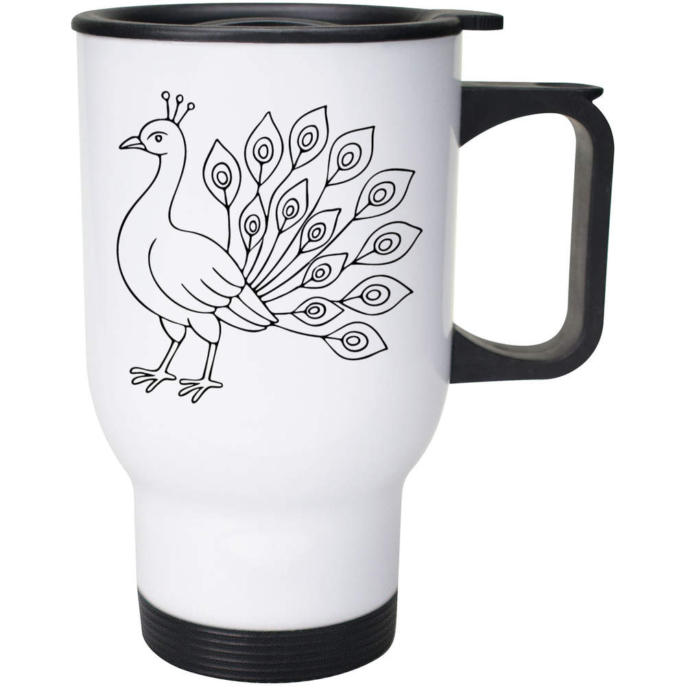 400ml 'Peacock' Reusable Coffee / Travel Mug (MG00090111)