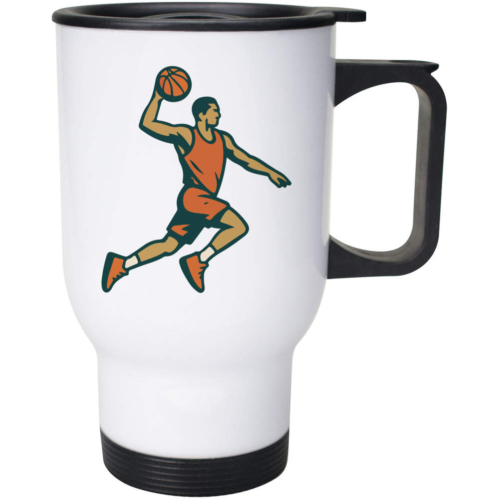 400ml 'Basketball Player Dunk' Reusable Coffee / Travel Mug (MG00091223)