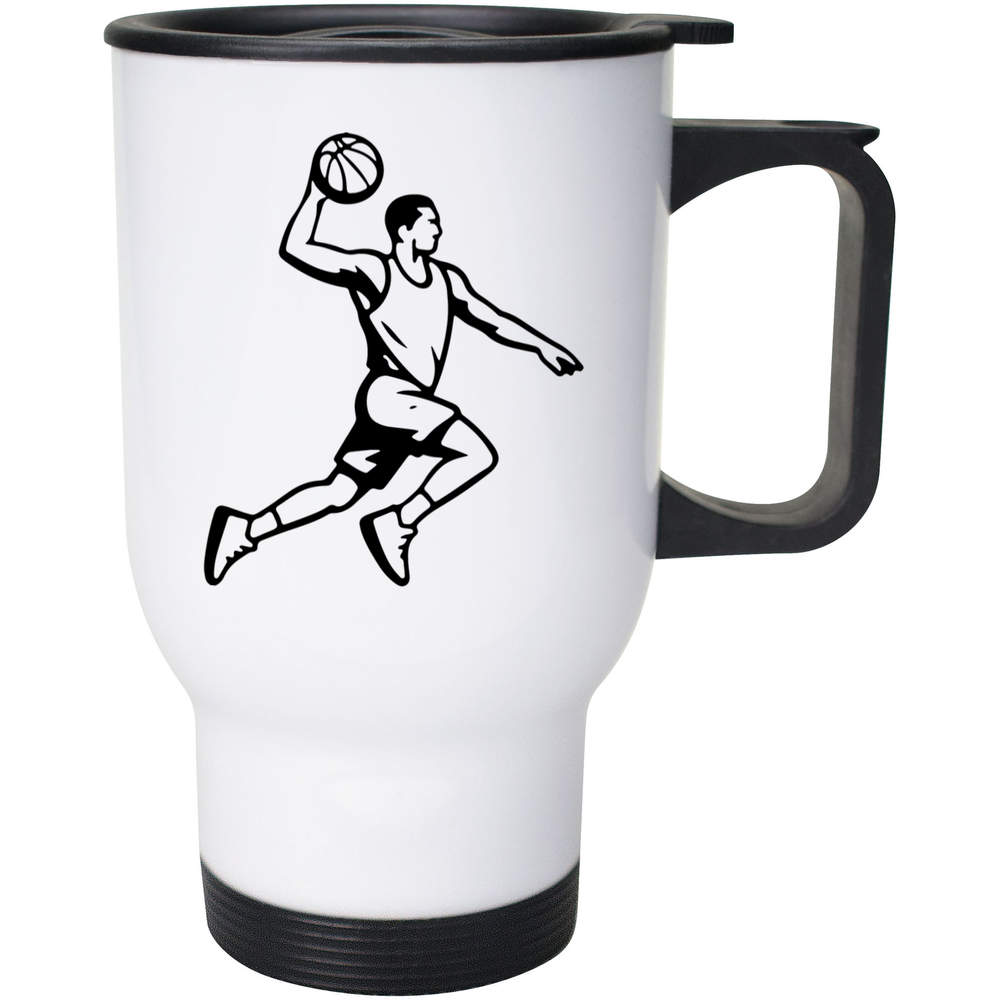 400ml 'Basketball Player Dunk' Reusable Coffee / Travel Mug (MG00091225)