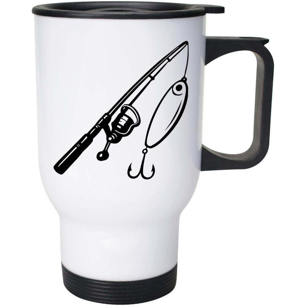 400ml 'Fishing Rod and Lure' Reusable Coffee / Travel Mug (MG00091437)