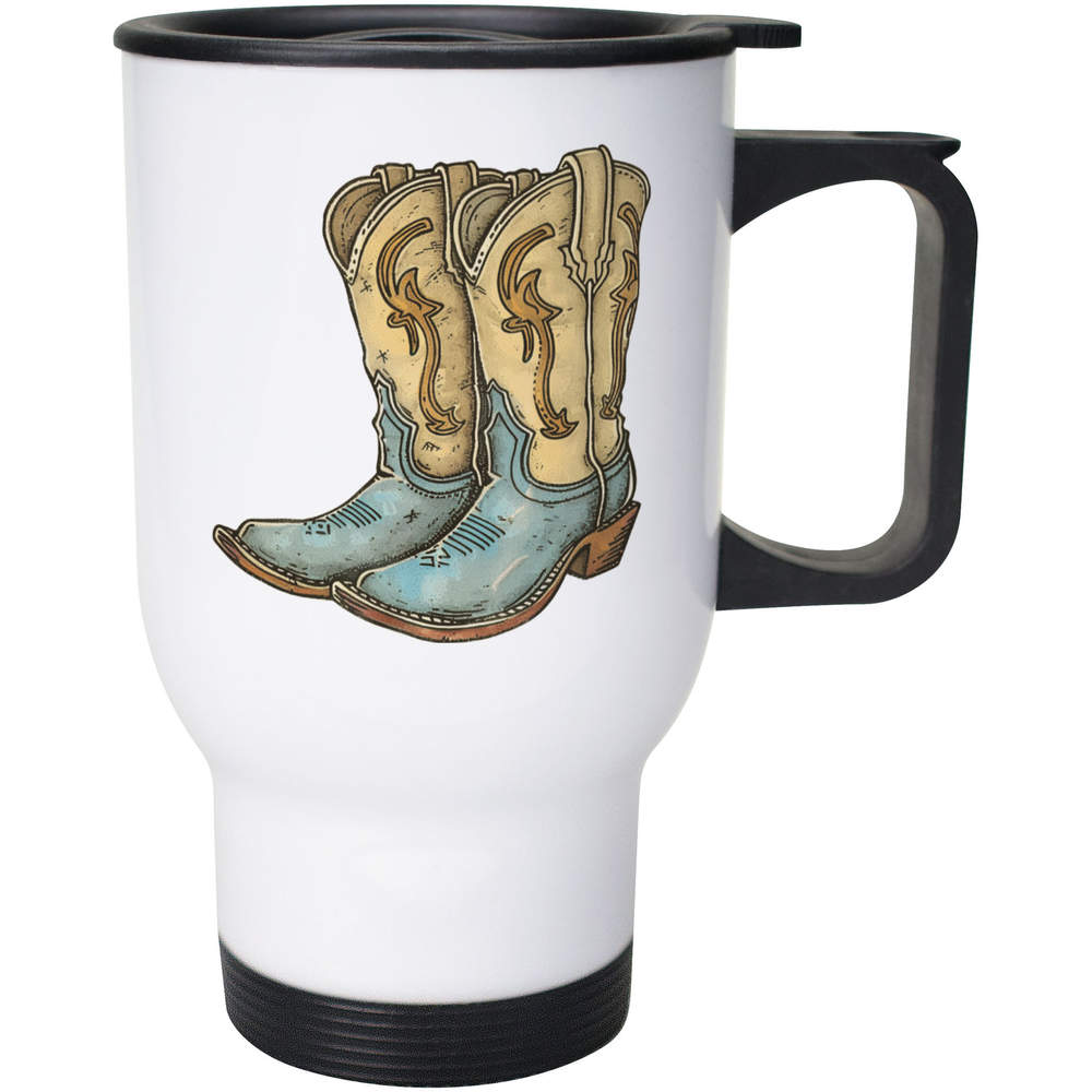 400ml 'Cowboy Boots' Reusable Coffee / Travel Mug (MG00092718)