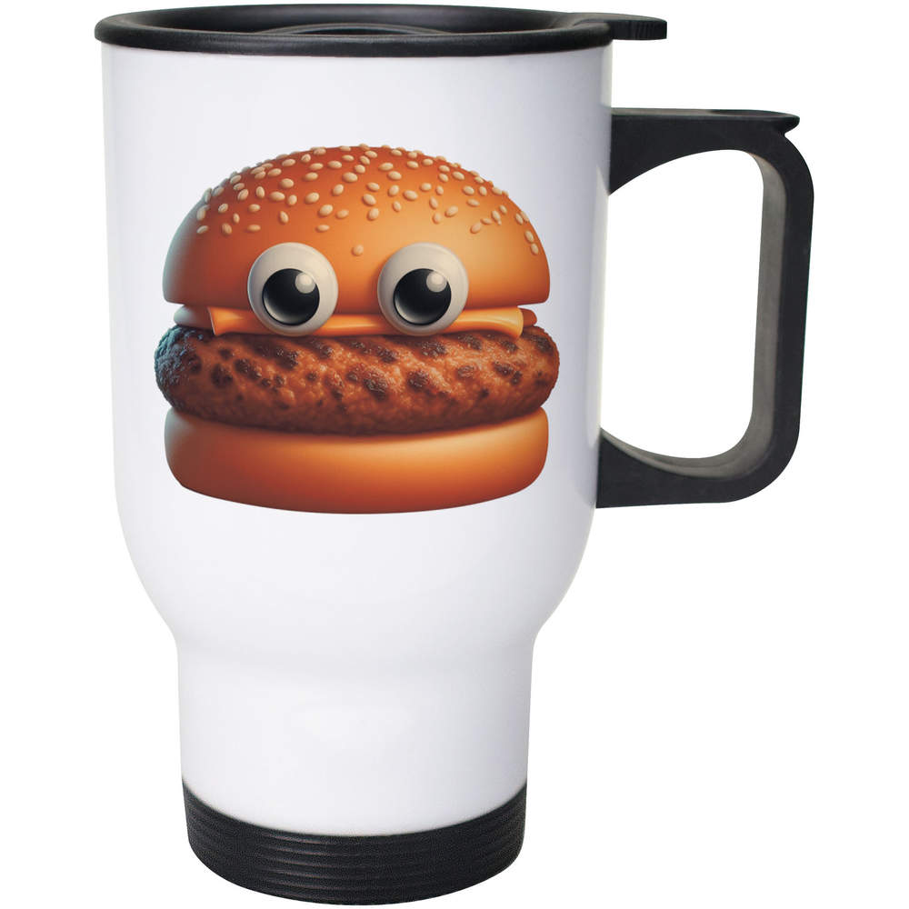 400ml 'Funny Burger Face' Reusable Coffee / Travel Mug (MG00093148)