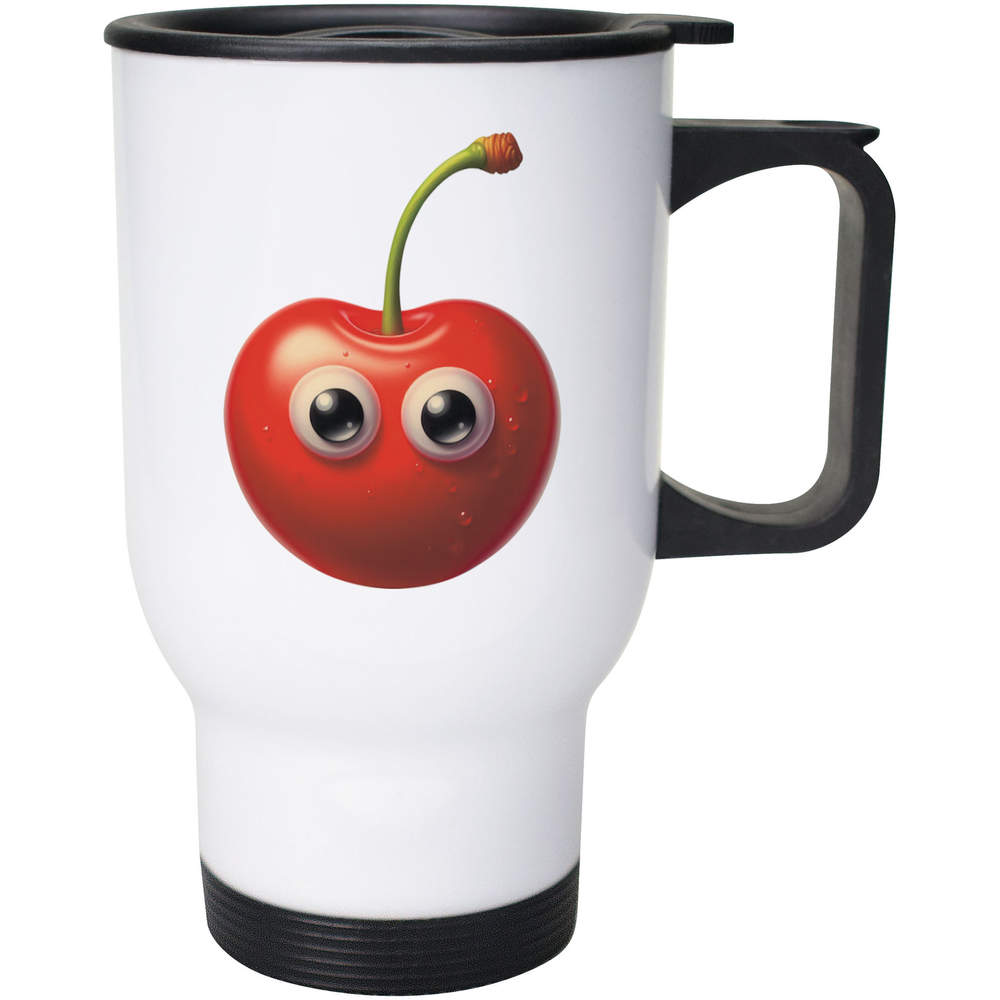 400ml 'Funny Cherry Face' Reusable Coffee / Travel Mug (MG00093154)