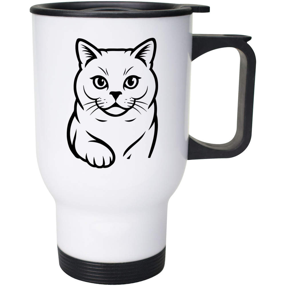 400ml 'British Shorthair Cat' Reusable Coffee / Travel Mug (MG00093590)