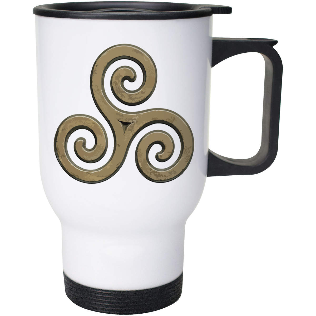 400ml 'Celtic Triskelion Triple Spiral Symbol Design' Reusable Coffee / Travel Mug (MG00095604)
