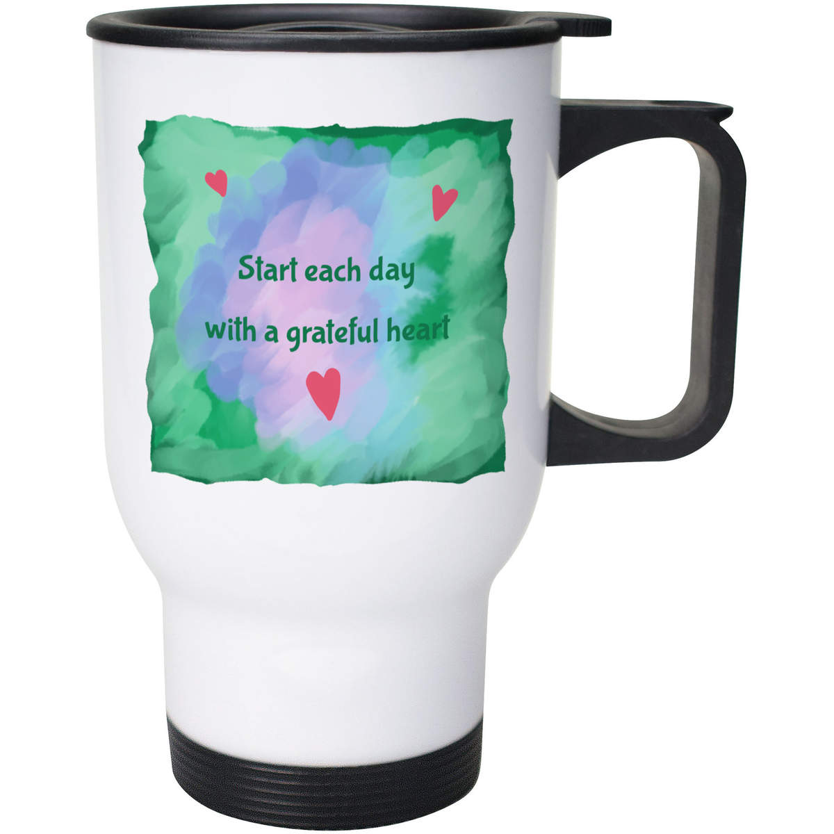 400ml 'Start Each Day With A Grateful Heart' Reusable Coffee / Travel Mug (MG00095922)