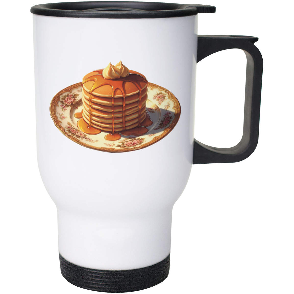 400ml 'Elegant Pancake Stack' Reusable Coffee / Travel Mug (MG00102589)