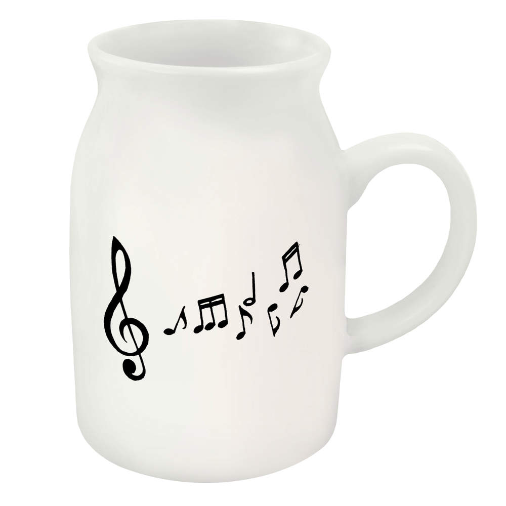 'Music' Ceramic Milk Jug - 300ml - 10oz Creamer / Small Pitcher for Tea, Coffee, Breakfast and Dining (MJ00001085)