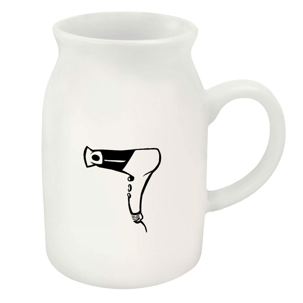 300ml 'Hair Dryer' Ceramic Milk Jug (MJ00001607)