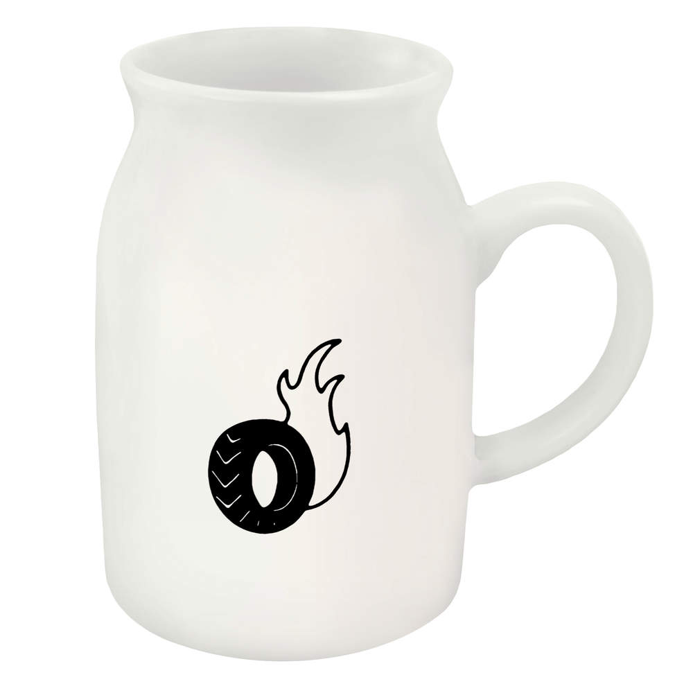 300ml 'Flaming Tyre' Ceramic Milk Jug (MJ00005910)