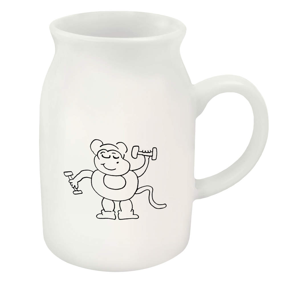 300ml 'Gym Monkey' Ceramic Milk Jug (MJ00012232)