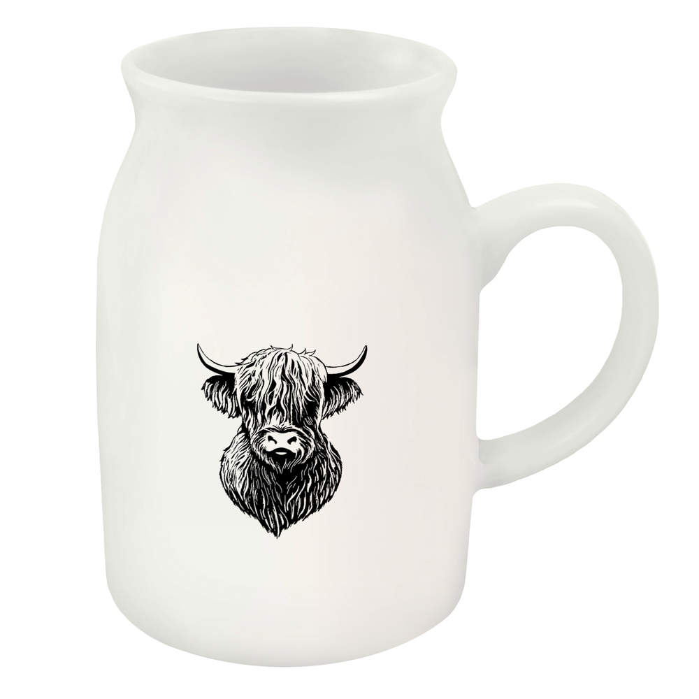 300ml 'Highland Cow Head' Ceramic Milk Jug (MJ00015615)