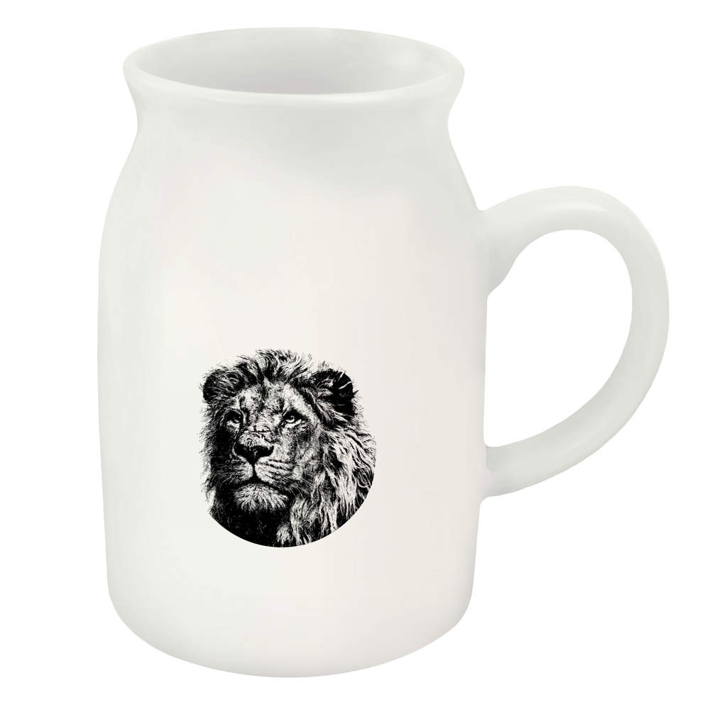 300ml 'Lion Portrait' Ceramic Milk Jug (MJ00020202)