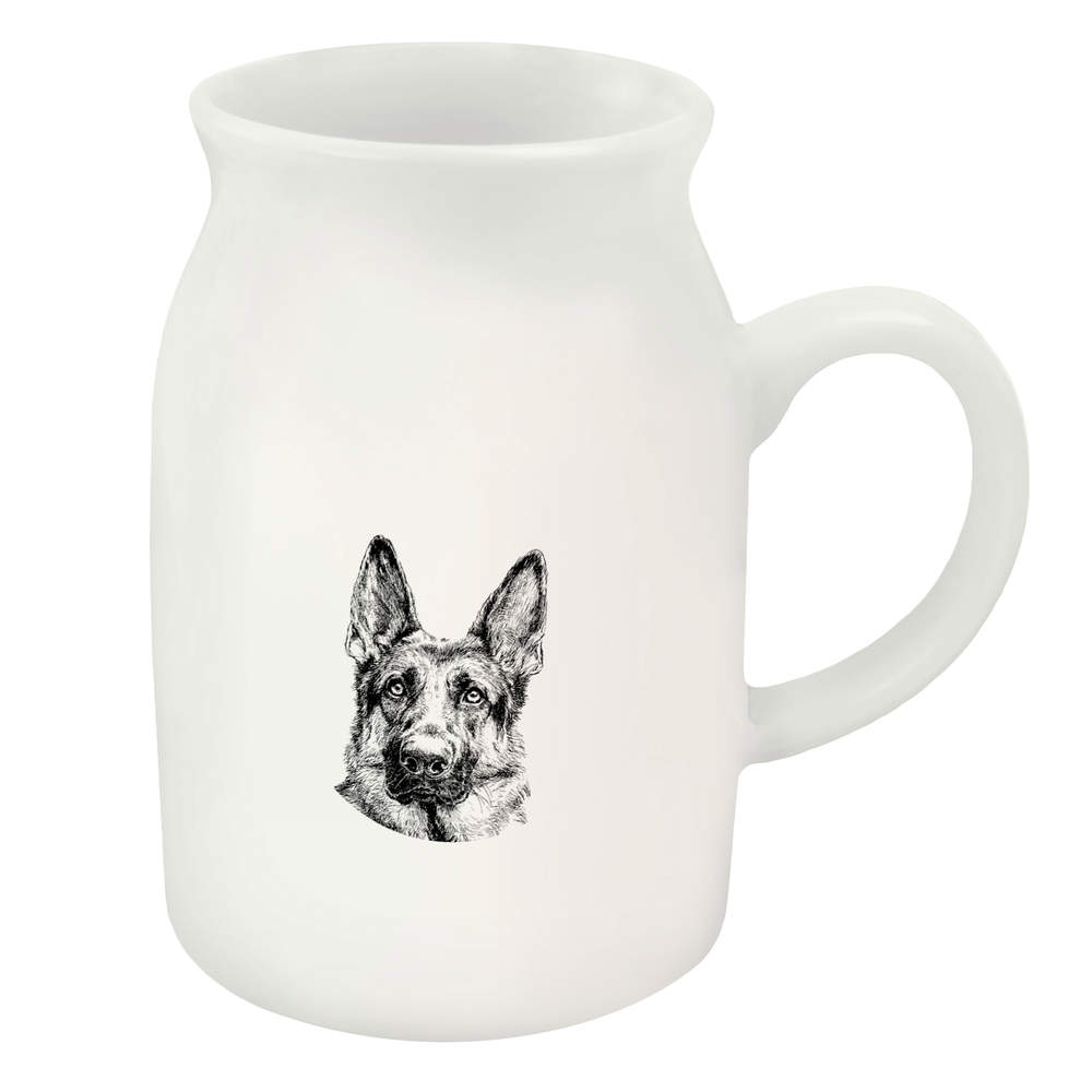 300ml 'German Shepherd Portrait' Ceramic Milk Jug (MJ00020204)