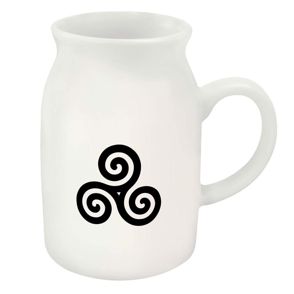 300ml 'Triskelion Celtic Triple Spiral Symbol Design' Ceramic Milk Jug (MJ00020833)
