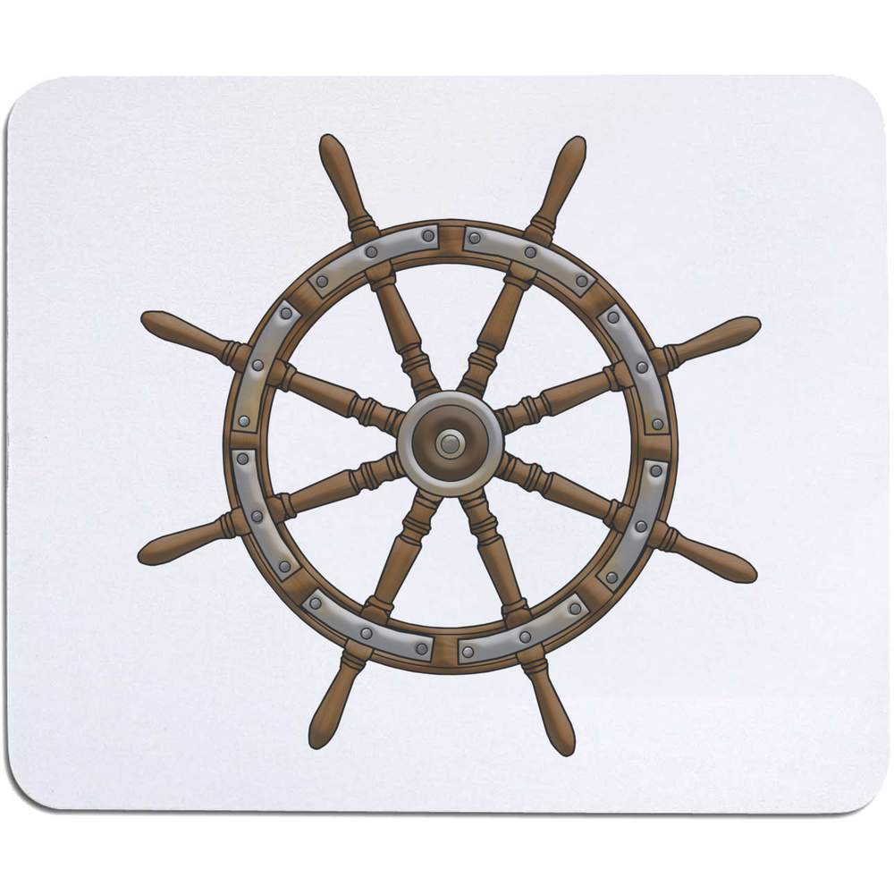 'Sailing Ship Steering Wheel' Mouse Mat / Desk Pad (MO00014055)