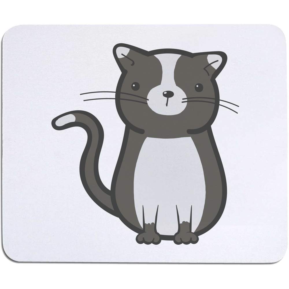 'Black & White Cat' Mouse Mat / Desk Pad (MO00023078)