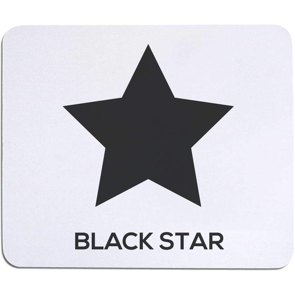 'Black Star Text with Star icon' Mouse Mat / Desk Pad (MO00024426)