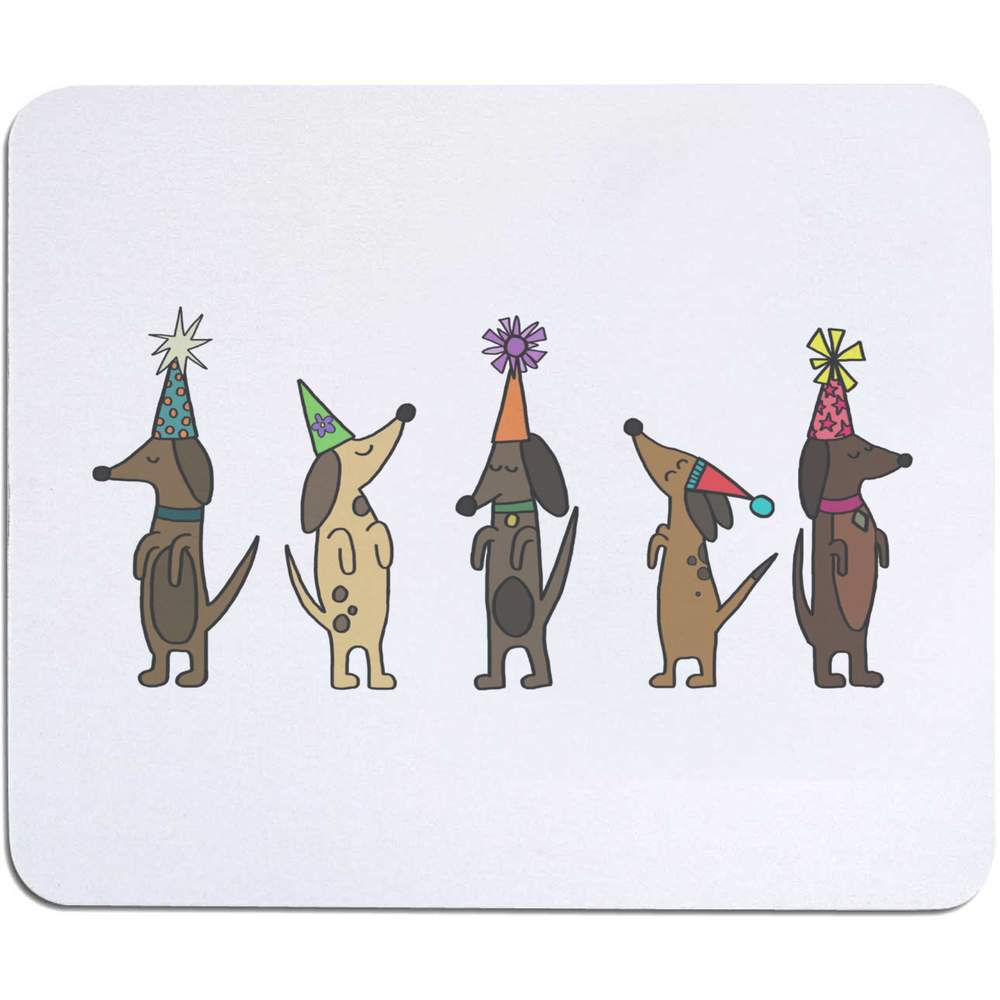'Dachshund Party Time' Mouse Mat / Desk Pad (MO00031183)
