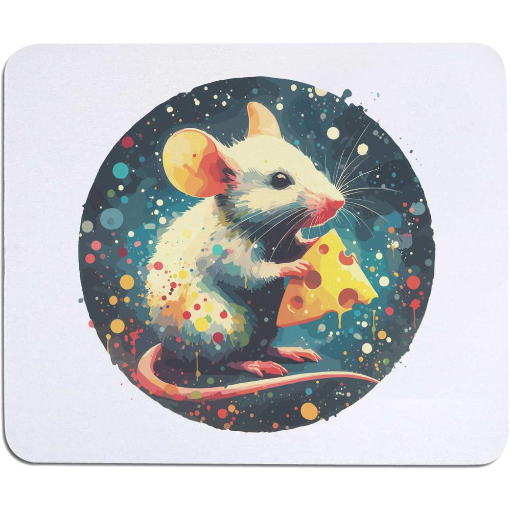 'Mouse With Cheese' Mouse Mat / Desk Pad (MO00032026)