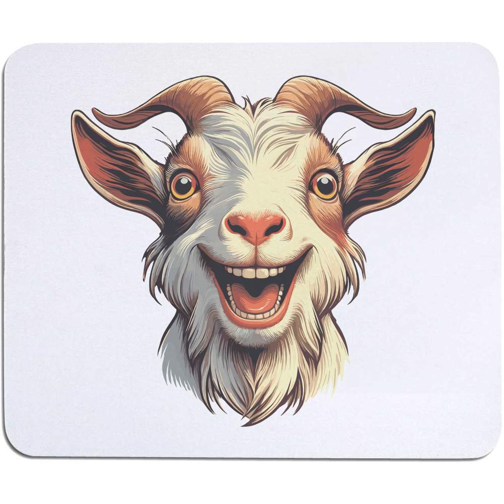 'Happy Goat Portrait' Mouse Mat / Desk Pad (MO00033843)