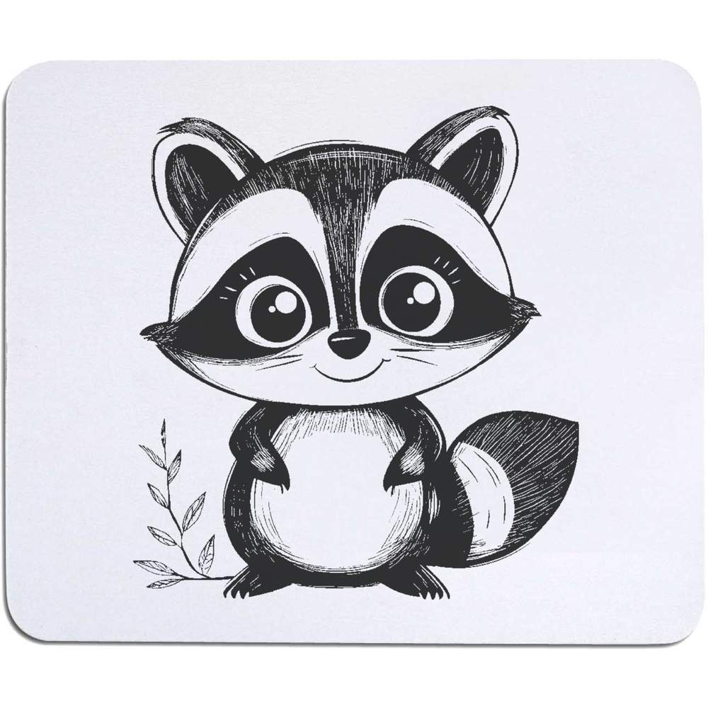 'Cute Raccoon Front View' Mouse Mat / Desk Pad (MO00034025)