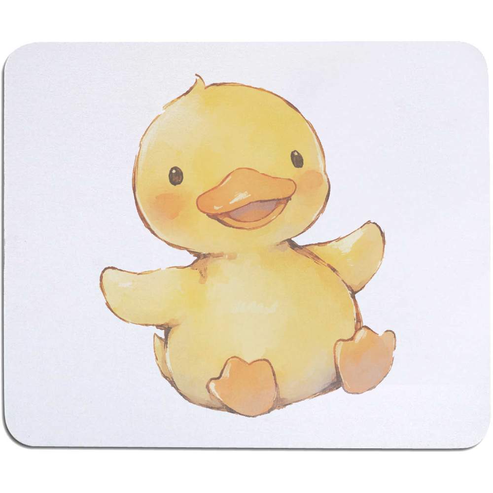 'Happy Yellow Duck Sitting' Mouse Mat / Desk Pad (MO00036451)